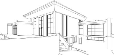 3d mimari sanat, vektör illüstrasyonu