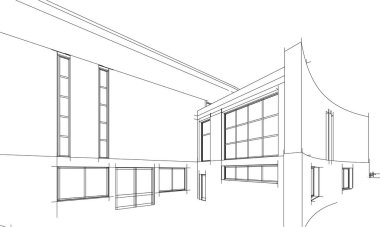 3d mimari sanat, vektör illüstrasyonu