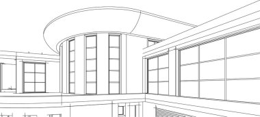 3d mimari sanat, vektör illüstrasyonu