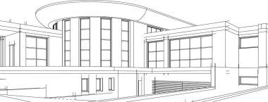 3d mimari sanat, vektör illüstrasyonu