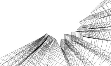 3d mimari sanat, vektör illüstrasyonu