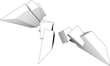 3d mimari sanat, vektör illüstrasyonu