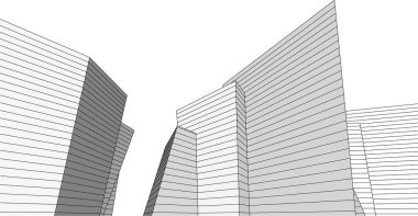 3d mimari sanat, vektör illüstrasyonu