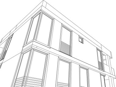 3d mimari sanat, vektör illüstrasyonu