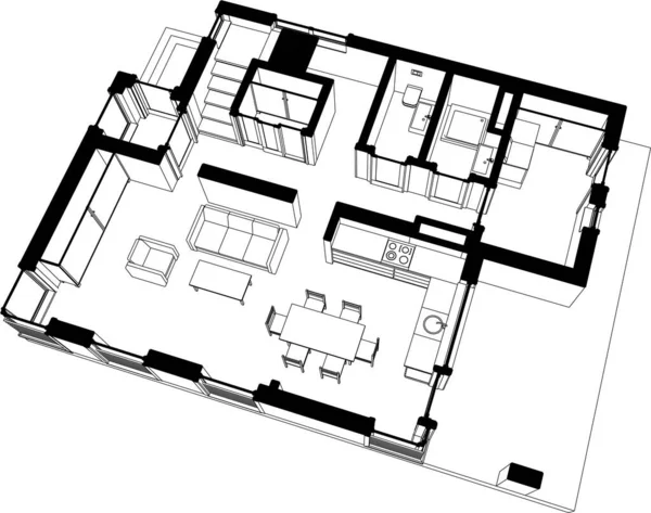 3D建筑艺术 矢量图解 — 图库矢量图片