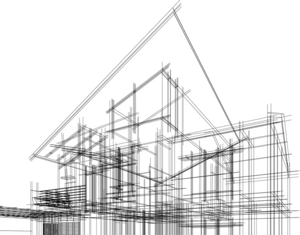 Architektonische Kunst Vektorillustration — Stockvektor
