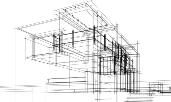 Architektonické Umění Vektorová Ilustrace — Stockový vektor