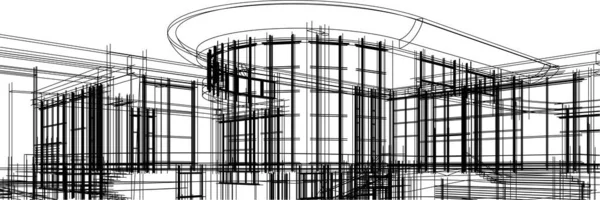 3D建築美術 ベクターイラスト — ストックベクタ