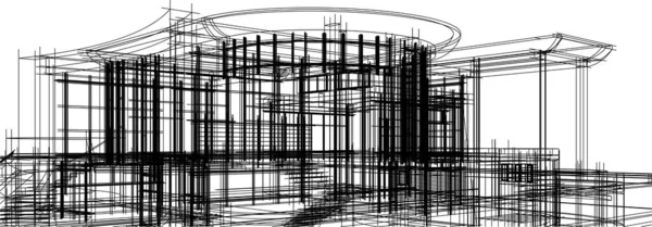 3D建築美術 ベクターイラスト — ストックベクタ