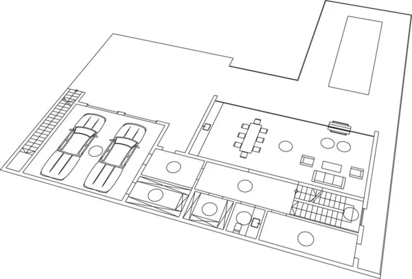 Art Architectural Illustration Vectorielle — Image vectorielle