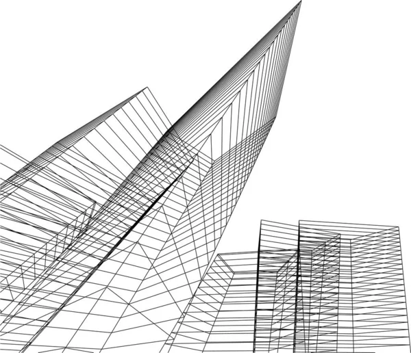 Arte Arquitectónico Ilustración Vectorial — Archivo Imágenes Vectoriales