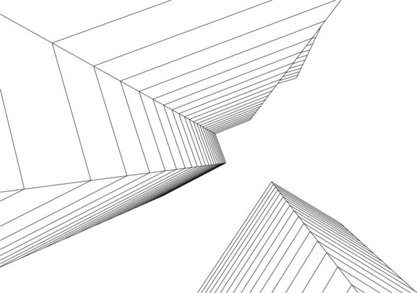 3d architectural art, vector illustration