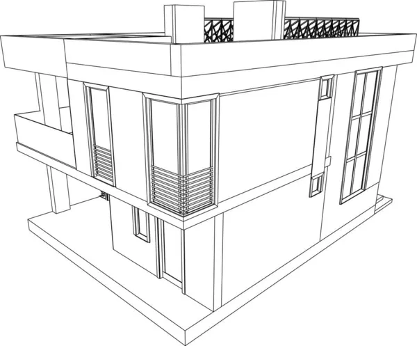 Architektonische Kunst Vektorillustration — Stockvektor