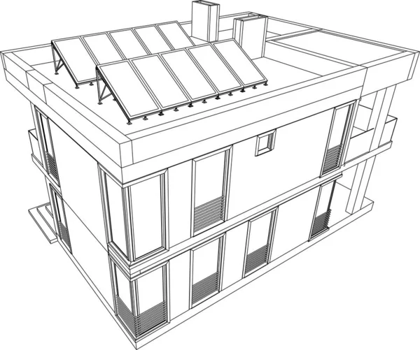 3d mimari sanat, vektör illüstrasyonu