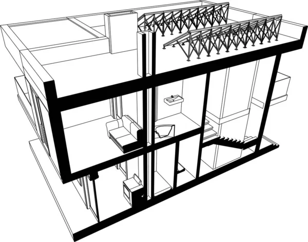 Architektonische Kunst Vektorillustration — Stockvektor