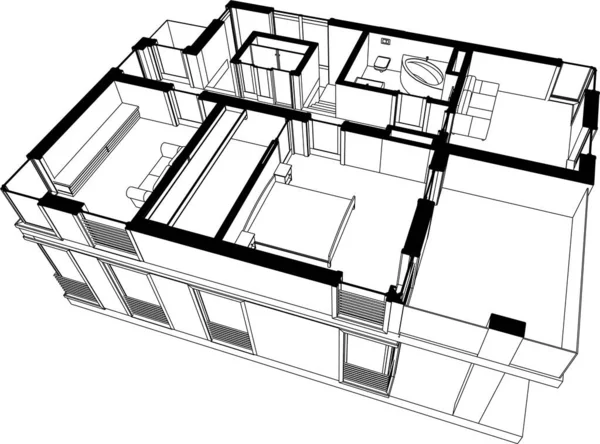 3D建筑艺术 矢量图解 — 图库矢量图片