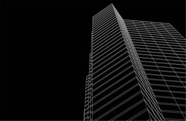 3d mimari sanat, vektör illüstrasyonu