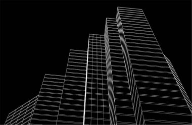 3d mimari sanat, vektör illüstrasyonu