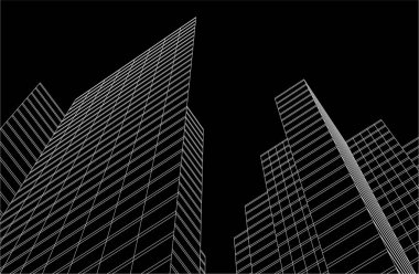 3d mimari sanat, vektör illüstrasyonu