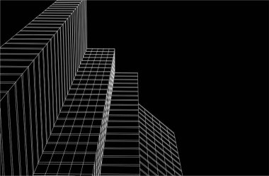 3d mimari sanat, vektör illüstrasyonu