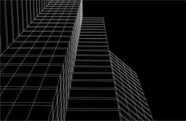 3d mimari sanat, vektör illüstrasyonu