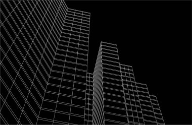 3d mimari sanat, vektör illüstrasyonu