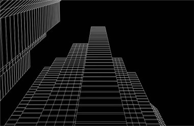 3d mimari sanat, vektör illüstrasyonu