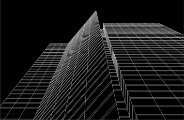 3d mimari sanat, vektör illüstrasyonu