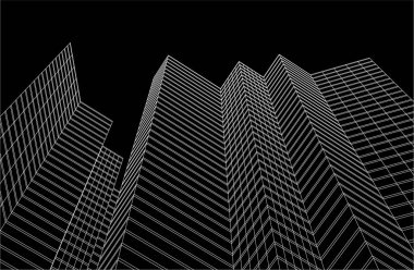 3d mimari sanat, vektör illüstrasyonu