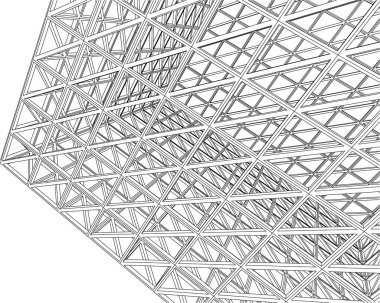 3d mimari sanat, vektör illüstrasyonu