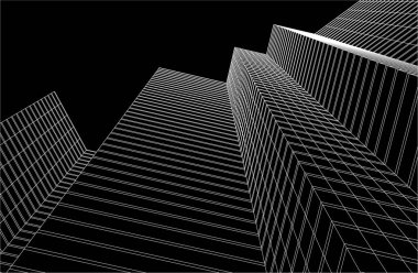 3d mimari sanat, vektör illüstrasyonu