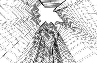 3d mimari sanat, vektör illüstrasyonu