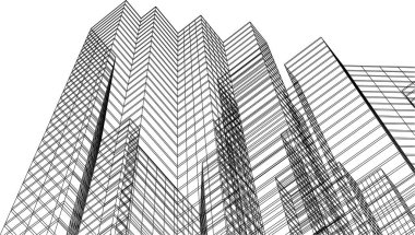 3d mimari sanat, vektör illüstrasyonu