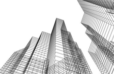 3d mimari sanat, vektör illüstrasyonu