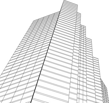 3d mimari sanat, vektör illüstrasyonu