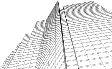 3d mimari sanat, vektör illüstrasyonu