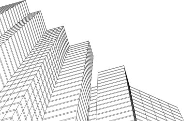 3d mimari sanat, vektör illüstrasyonu