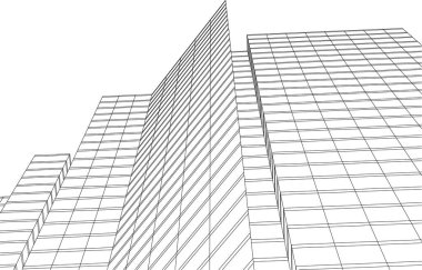 3d mimari sanat, vektör illüstrasyonu