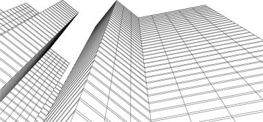 3d mimari sanat, vektör illüstrasyonu