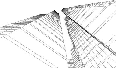 3d mimari sanat, vektör illüstrasyonu