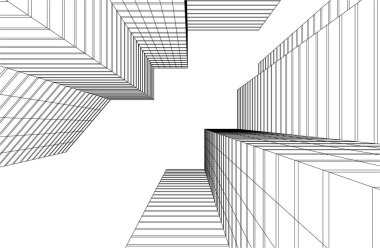 3d mimari sanat, vektör illüstrasyonu