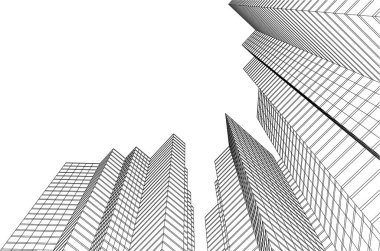 3d mimari sanat, vektör illüstrasyonu