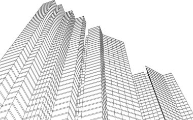 3d mimari sanat, vektör illüstrasyonu