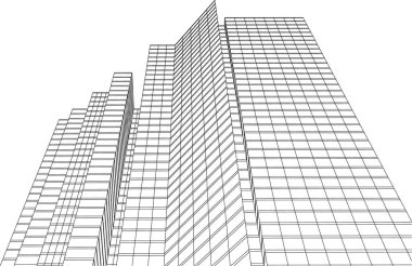 3d mimari sanat, vektör illüstrasyonu