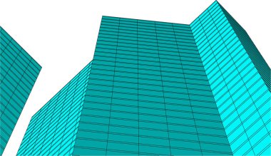 3d mimari sanat, vektör illüstrasyonu