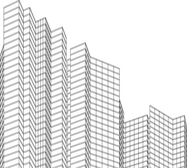 3d mimari sanat, vektör illüstrasyonu