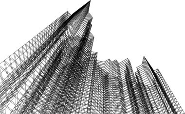 3d mimari sanat, vektör illüstrasyonu