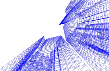 3d mimari sanat, vektör illüstrasyonu