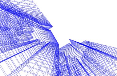 3d mimari sanat, vektör illüstrasyonu