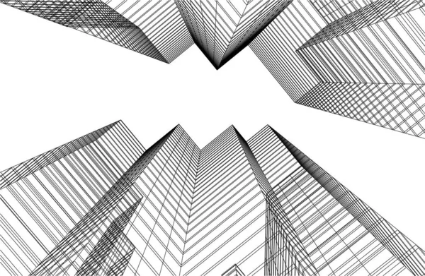 Architectonische Kunst Vector Illustratie — Stockvector